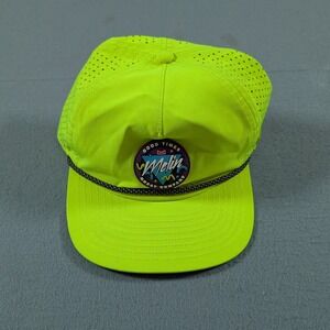 Melin Coronado Hydro Hat Mens OS Neon Yellow Perforated Snapback Rope Cap